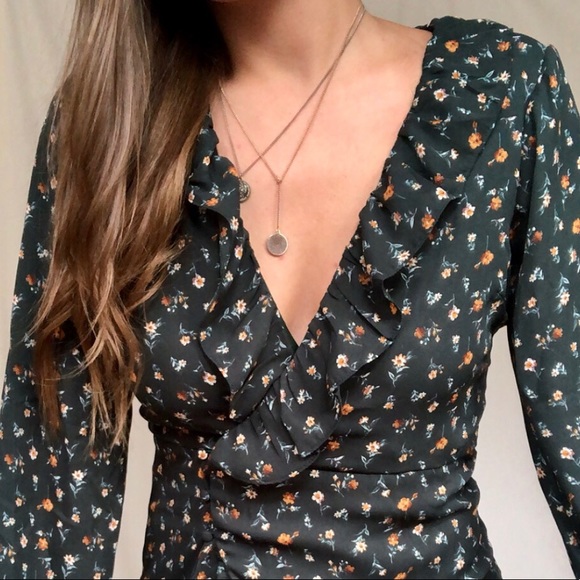 Floral Wrap Mini Babydoll Dress - Picture 16 of 16